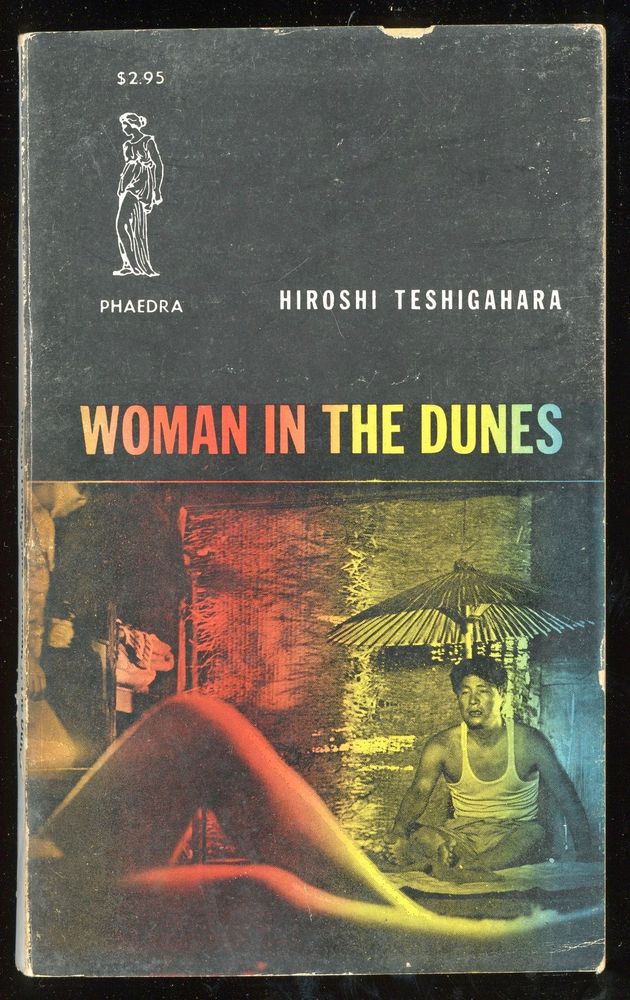 book cover
man looking at a pair of legs
woman in the dunes
hiroshi teshigahara