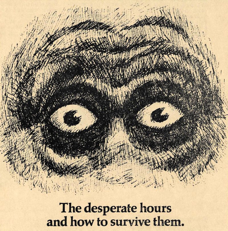 staring eyes,
The desperate hours and how to survive them.