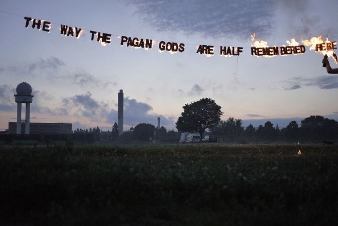 THE WAY THE PAGAN GODS ARE HALF REMEMBERED HERE
FIRE POEM, Berlin | Robert Montgomery