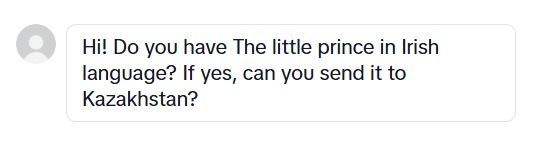 Message re Irish language book 