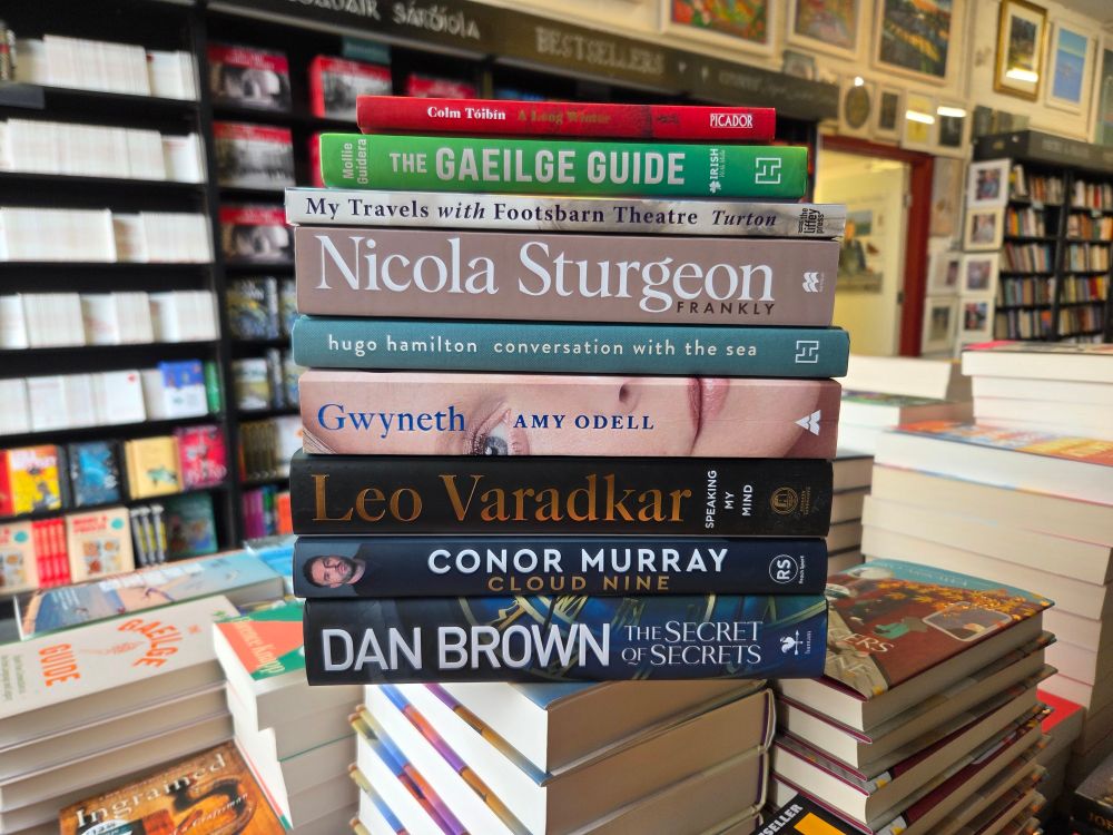 New books pile
