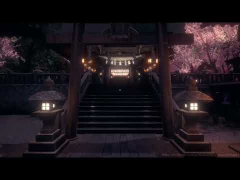 [VRChat] Japan Shrine [spring] - night after the rain PV