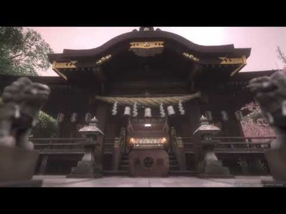 [VRChat]Japan Shrine [spring] - rain PV