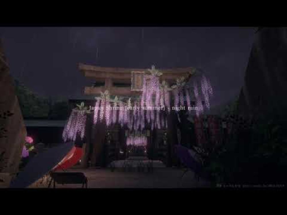 [VRChat]Japan Shrine [early summer] - night rain PV