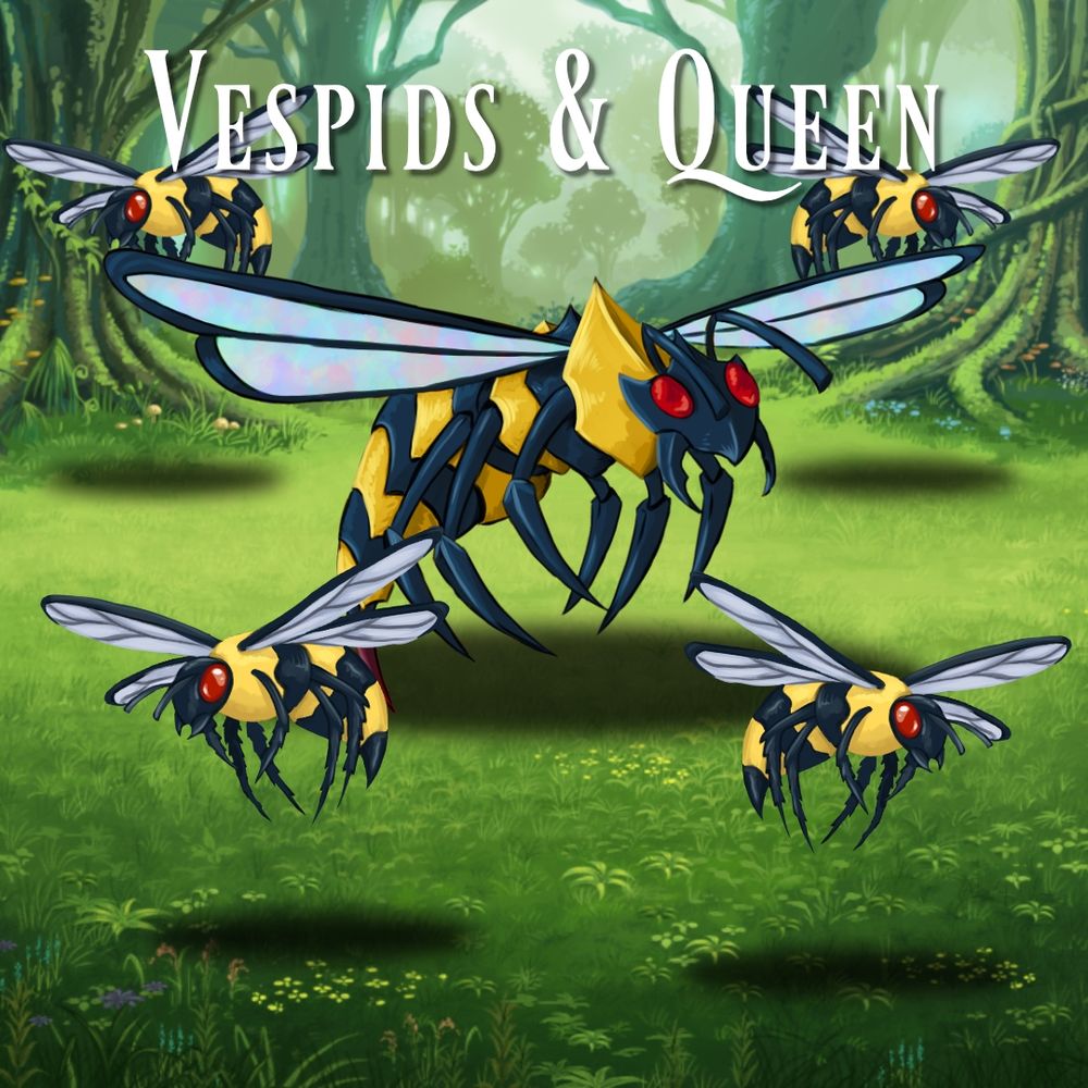 Skies Above Monster art for Vespides and the Queen Vespid.