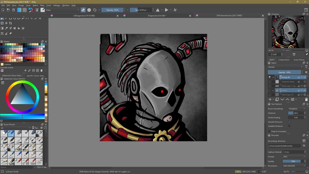 Darkest Dungeon style portrait of a Tech Priest