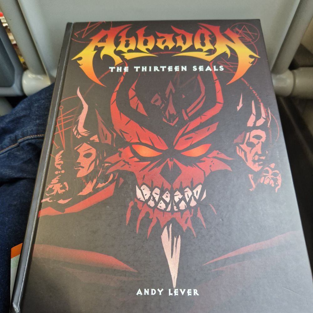 Photo of the front cover of the Abbadon book.