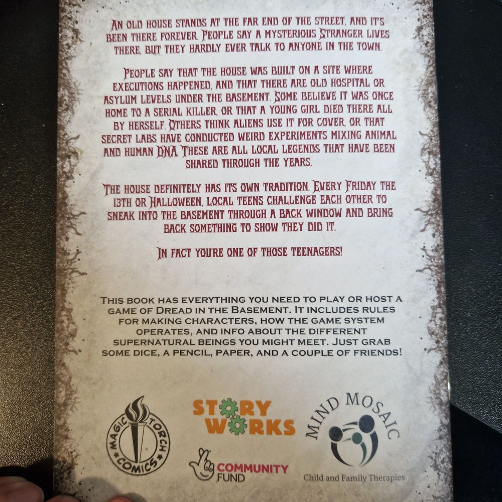 Dread in the Basement back courtyard providing a little set up for the game.