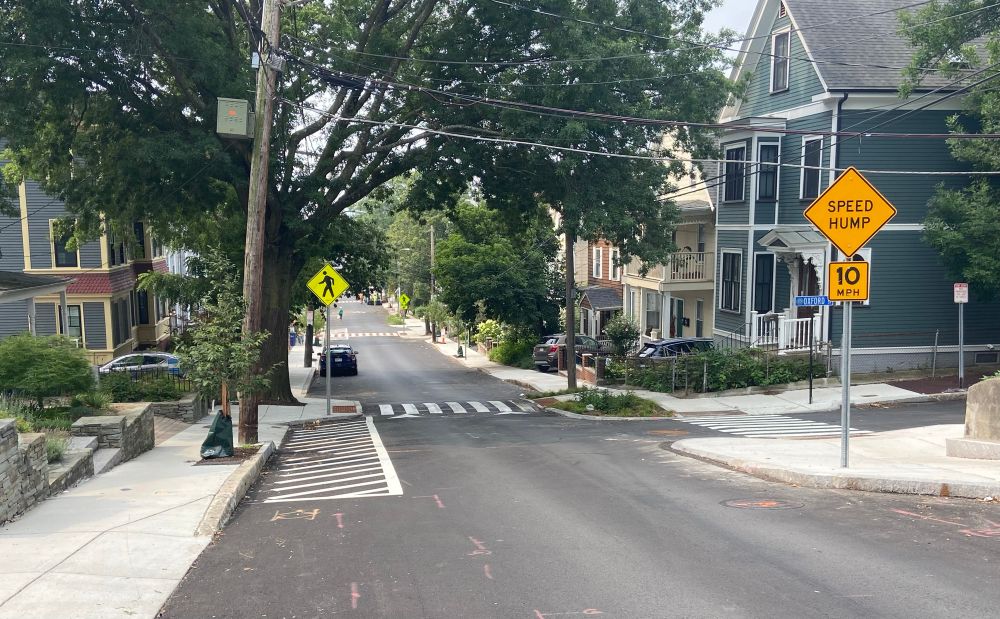 New raised crossing on School St