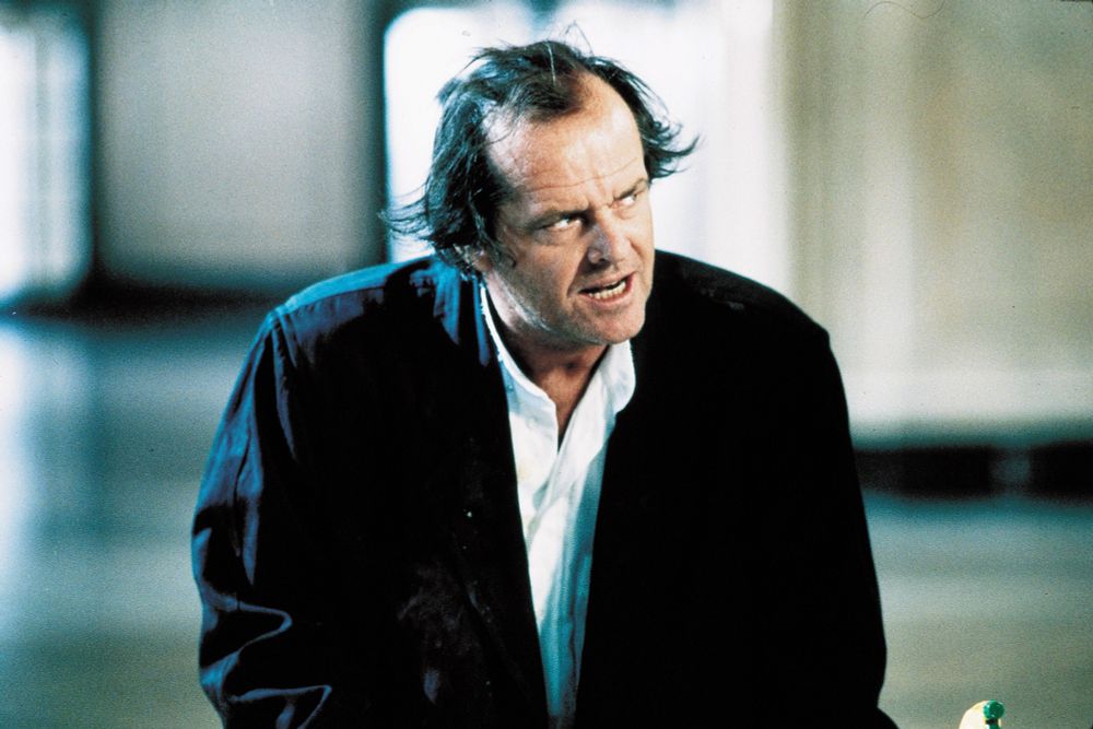 Jack Nicholson, playing the devil, towards the end of Witches of Eastwick.