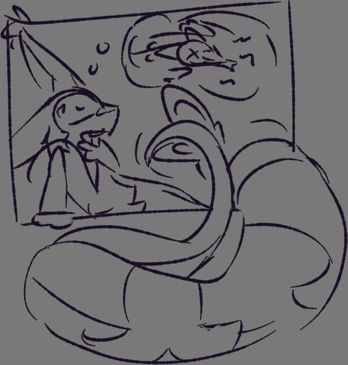 Same noodle, now deep in thought how they got put through the squeezer last time cuz of the amount of doodles...