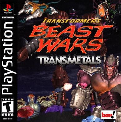 Cover art for the PS1 version of Beast Wars Transmetals.