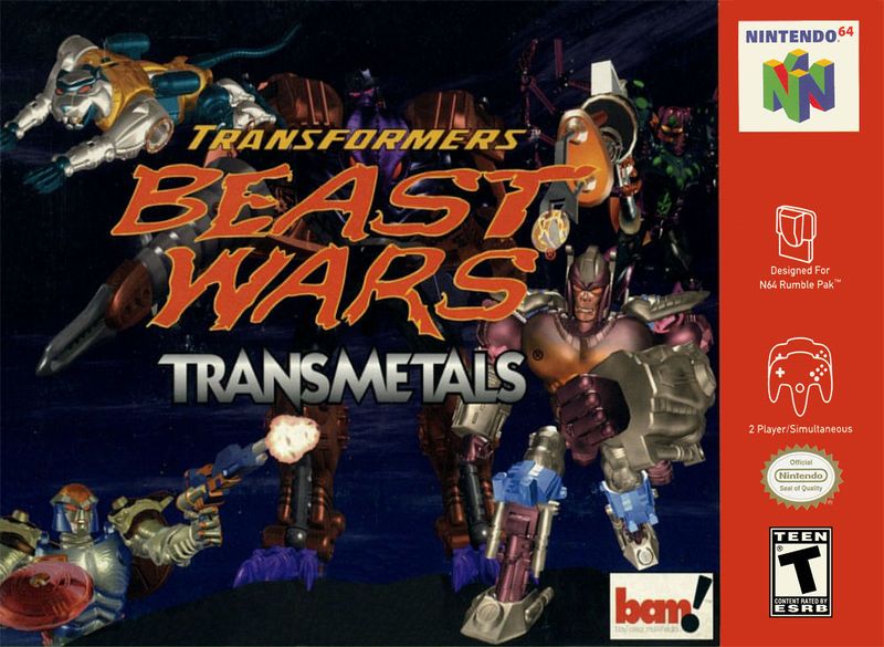 Cover art for the N64 version of Beast Wars Transmetals.