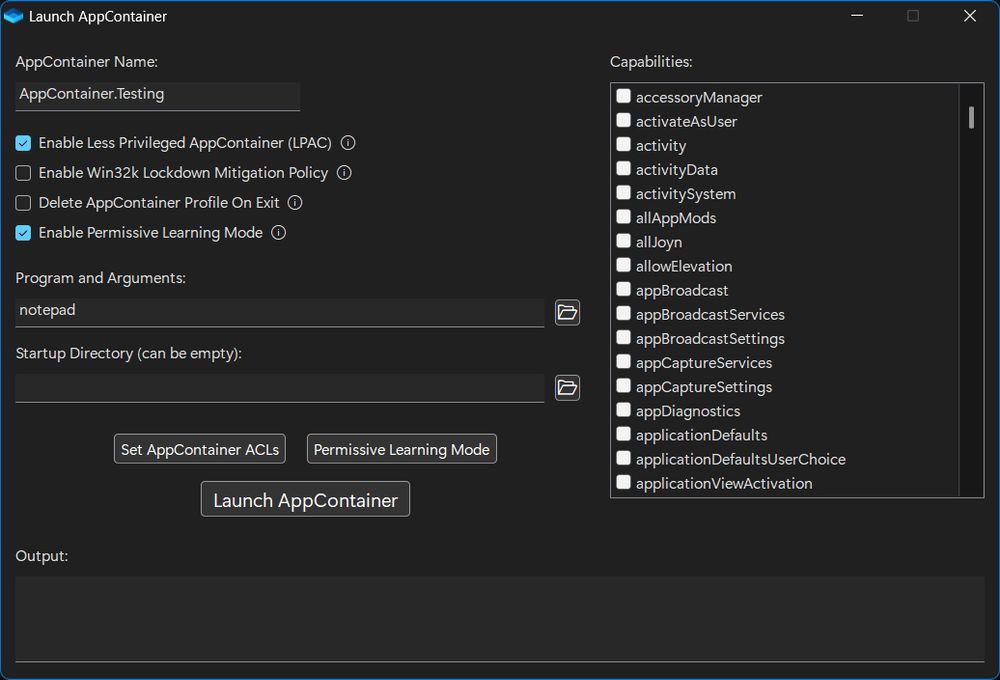 Launch AppContainer