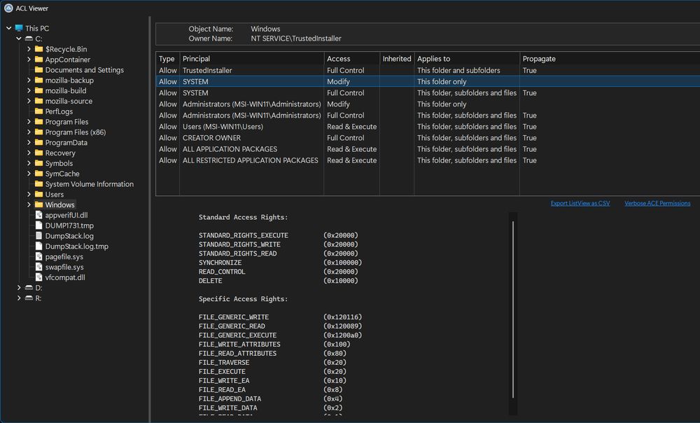 ACL Viewer 2.0 Verbose