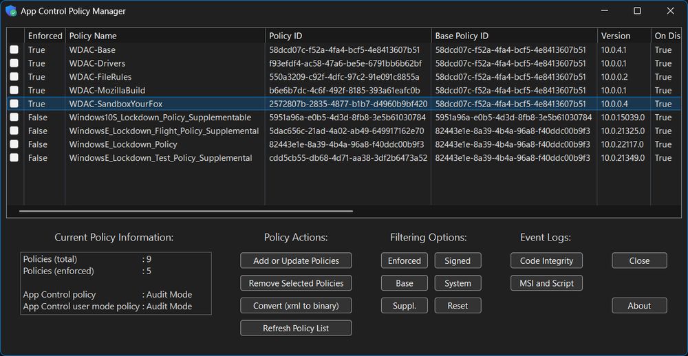 App Control Policy Manager 4.6