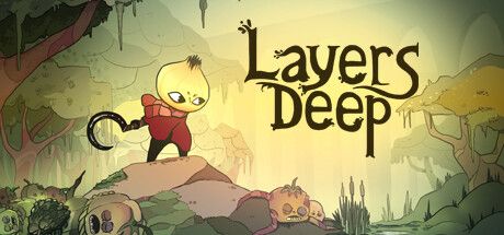 Key art from the unreleased video game Layers Deep. It shows the protagonist - an onion holding a sickle - standing in what appears to be a swamp/forest. 
