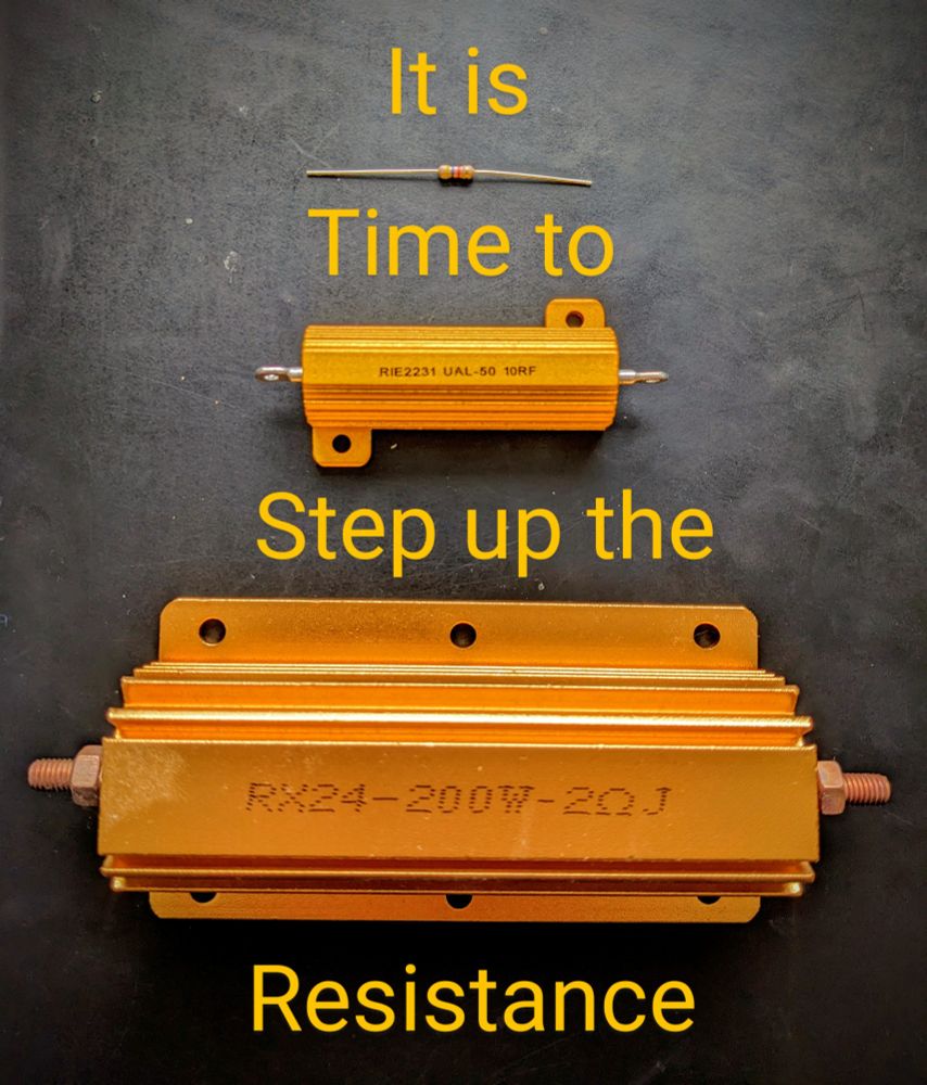 3 resistors of progressively higher power