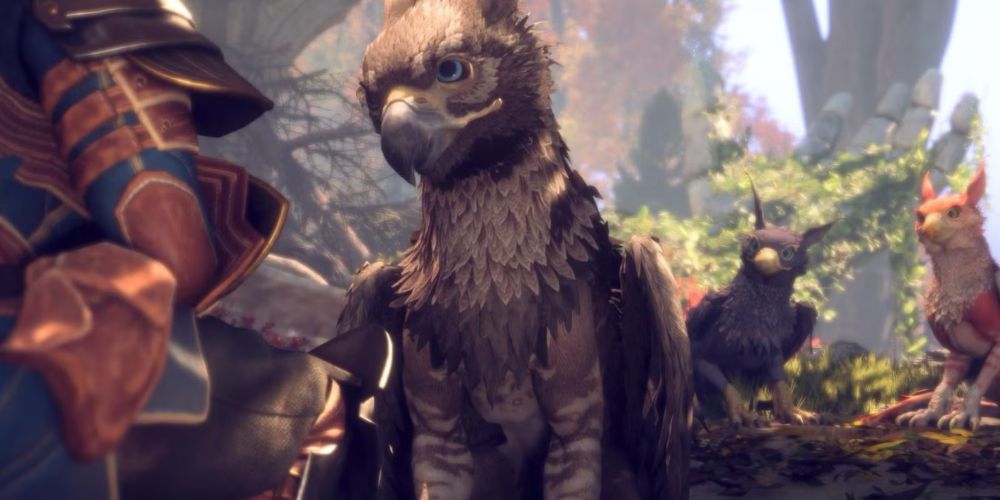 Quadrupedal with wings and a raptor’s head 