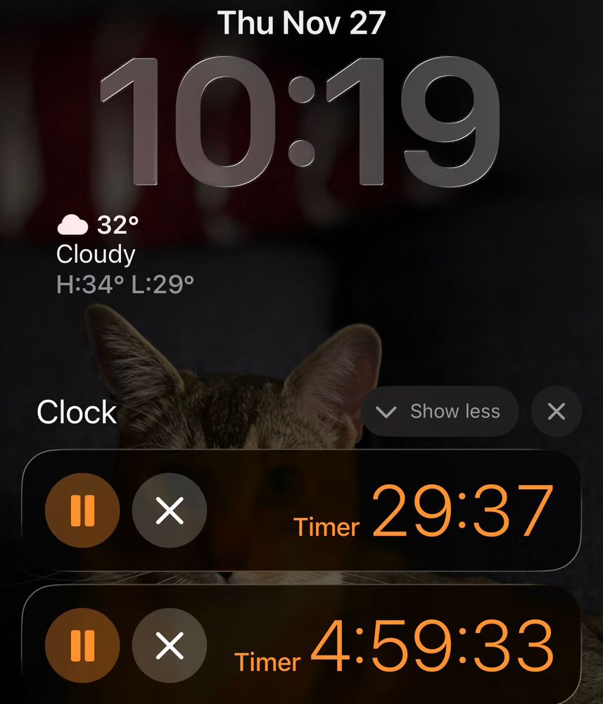 Two timers, one started for 30 minutes and the other for 5 hours, counting down to deliciousness!
