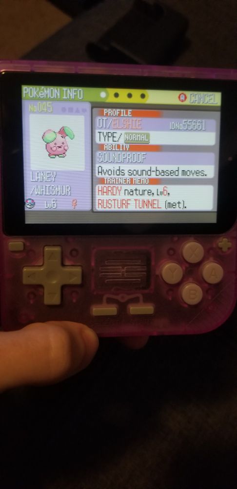 Pokemon summary of shiny whismur