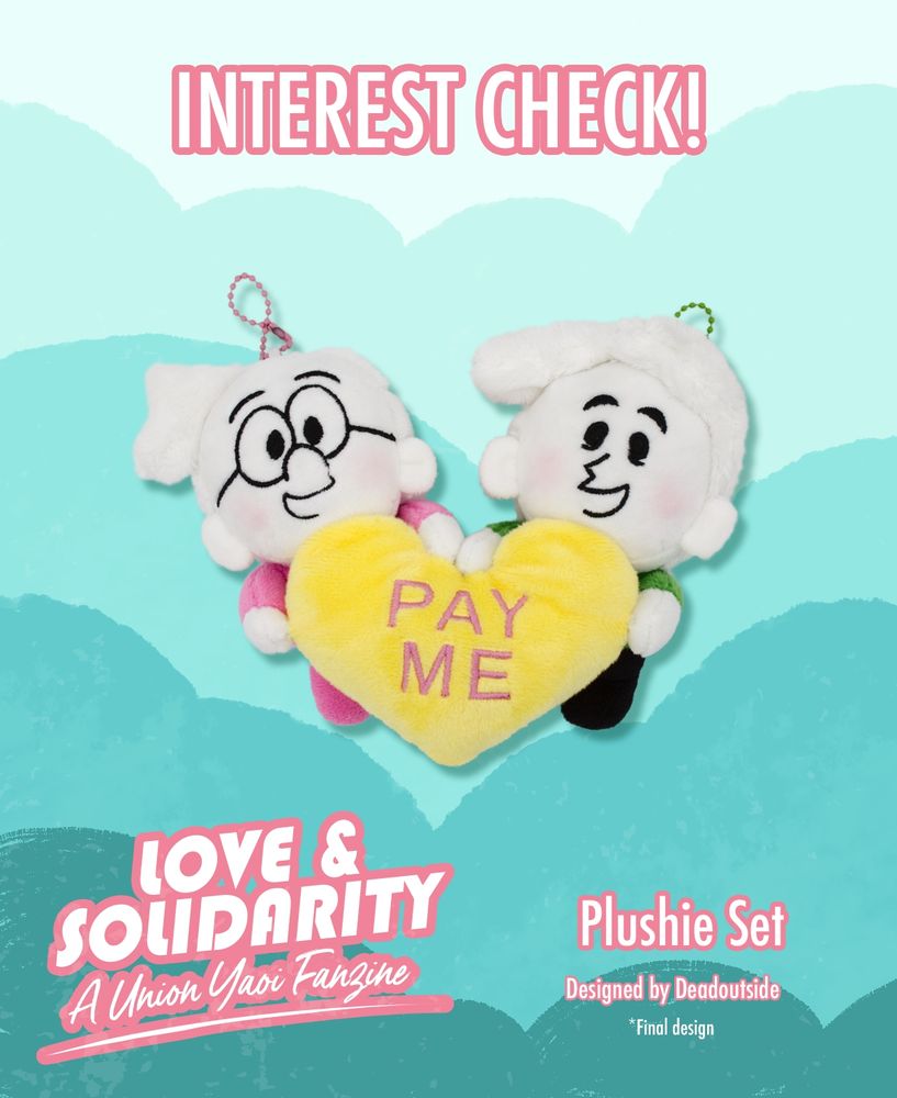 Image of a plushie set of Umbert Actually and Misterman Guyfella from the Animation Workers Ignited shorts.