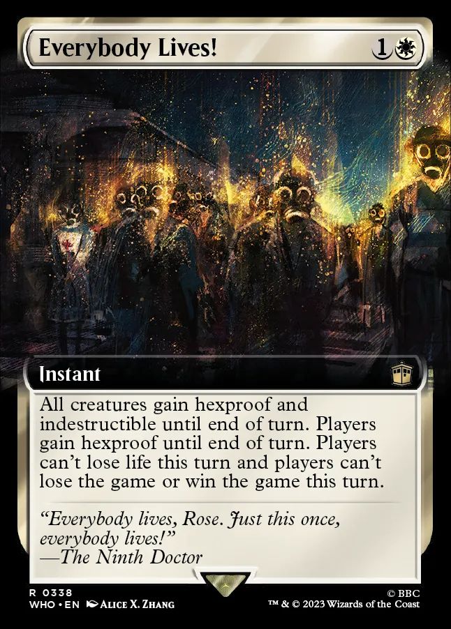 Magic:the Gathering card from the Doctor Who set -- "Everybody Lives"