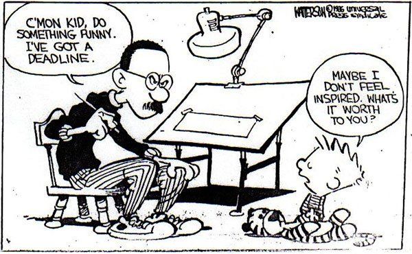 Self-portrait in a comic: Watterson to Calvin: 