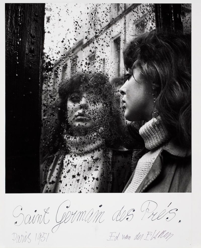 Book cover
Saint Germain des Prés
Paris 1951
Ed van der Elsken

Myers in a white turtleneck sweater reflected in a mirrored pane of glass.