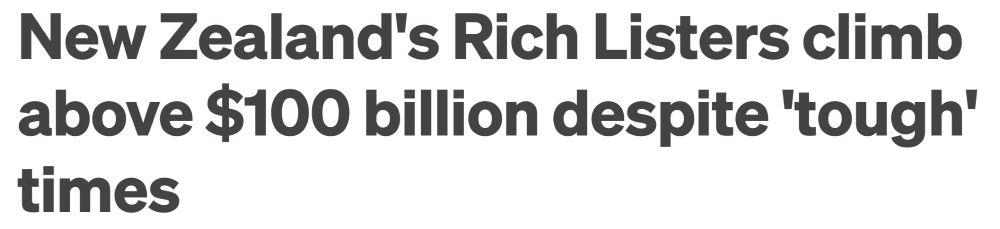 New Zealand's Rich Listers climb above $100 billion despite 'tough' times
