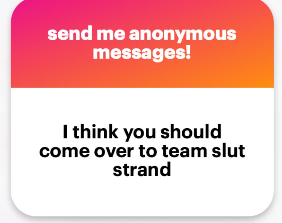 I think you should come over to team slut strand