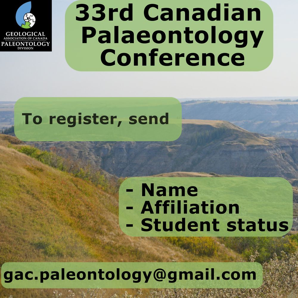 Poster for the event. The background is a shot of Dry Island provincial park. You're looking over some plains, with deep valleys carved in. The sides of the valleys are banded with different layers of sedimentary rock.