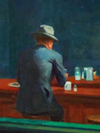 Detail of Nighthawks painting by Edward Hopper
