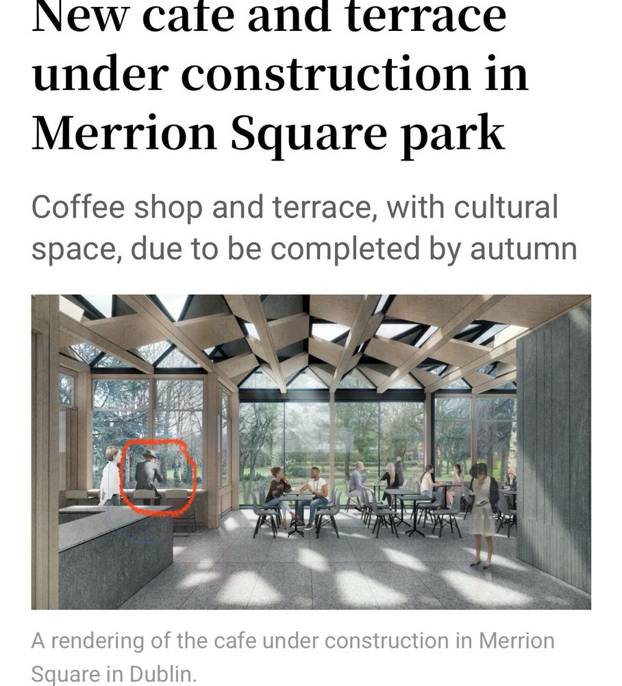 Architect’s drawing of cafe space