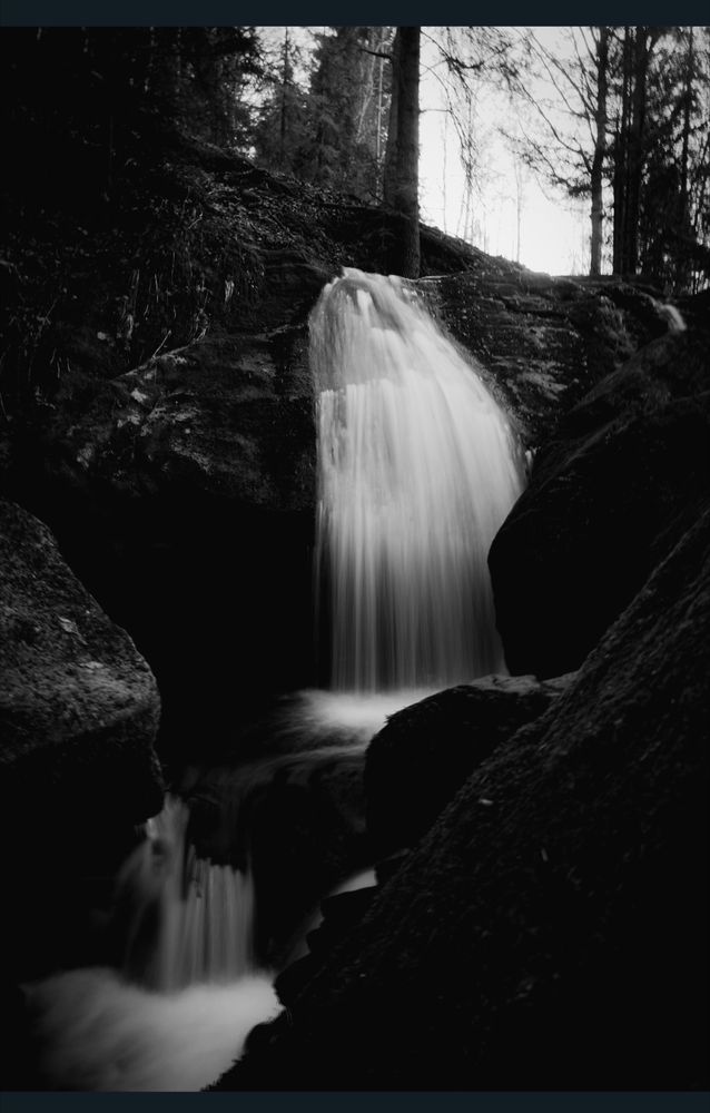 A waterfall