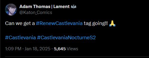 Use the tag #RenewCastlevania 