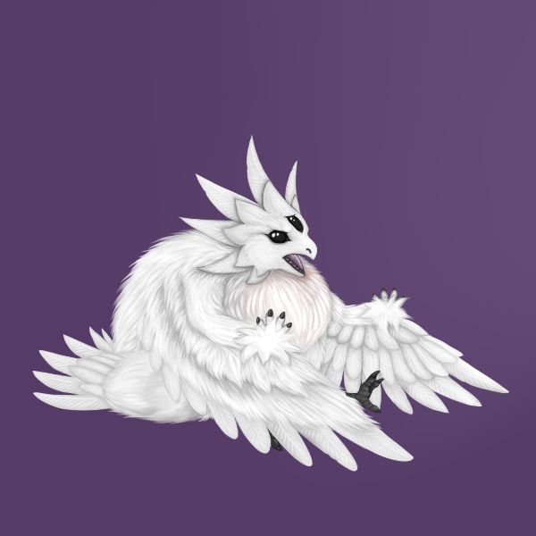 A puffball of an alien bird angrily explaining something 