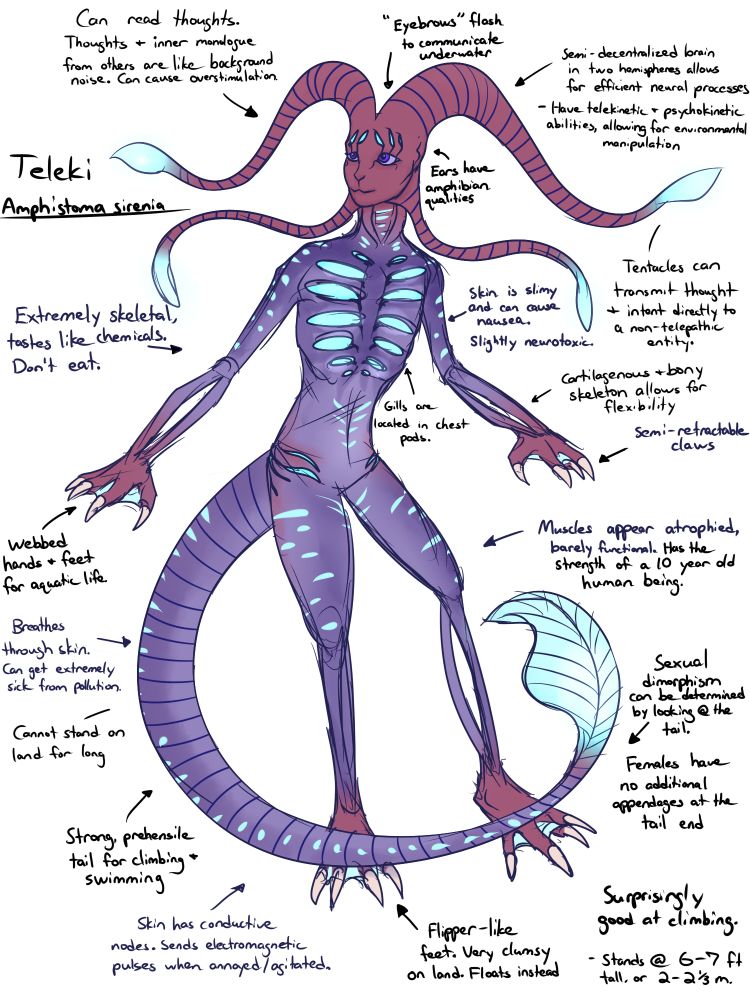 A humanoid alien with amphibious traits