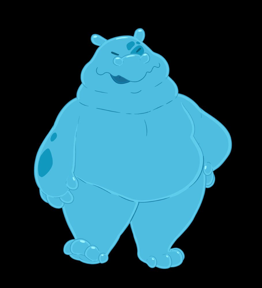 Illustration of a slug-like slime character