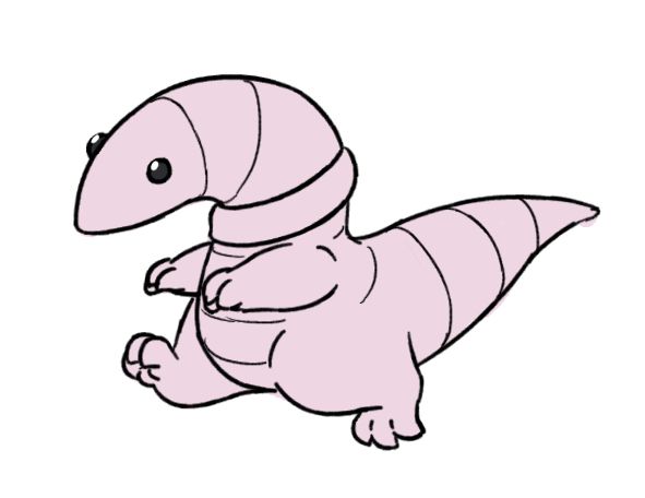 Illustration of an anthropomorphic earthworm-inspired character