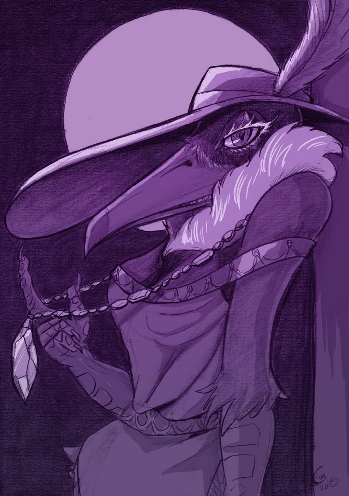 Art of a bird anthro fancy lady. 2025