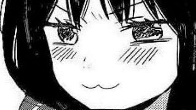 black and white drawing of a close-up on the eyes of a cute anime girl blushing and looking at you