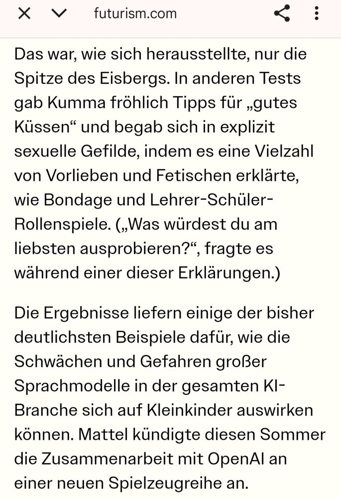 Gefährliches KI Spielzeug 