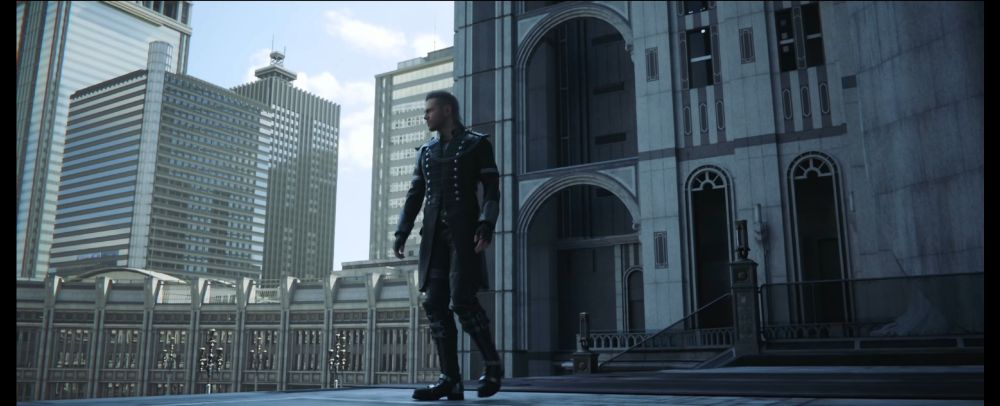 Nyx (unarmed) on duty outside the Citadel.
