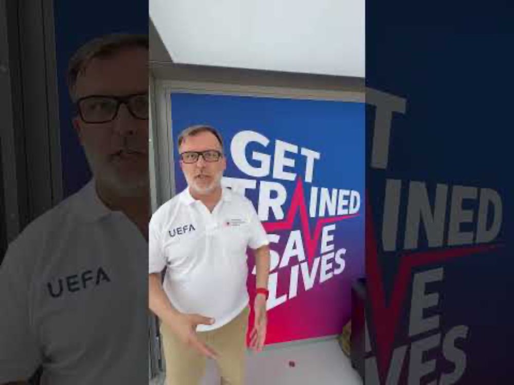 ERC Chair on Get Trained Save Lives Campaign during the Women's Euro. #football #savelives #cpr