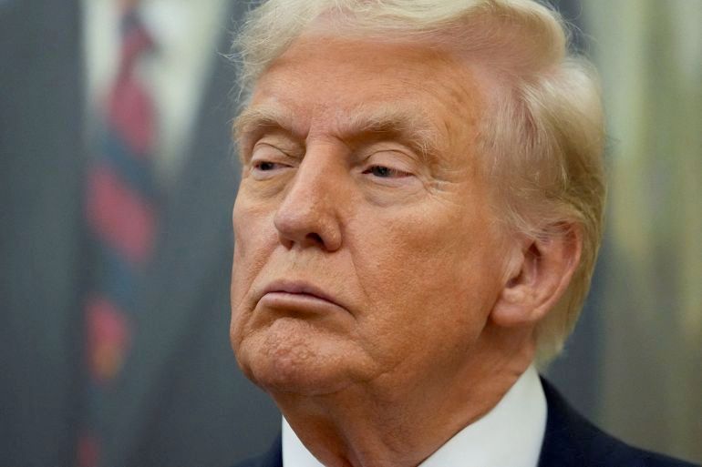 A photo of Trump in his orange makeup. 