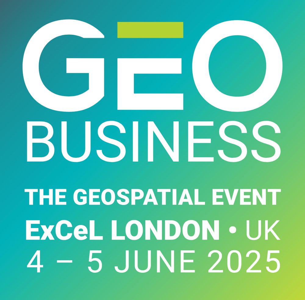 The image reads 'GEO Business, the geospatial event. ExCeL London, UK. 4-5 June 2025.'