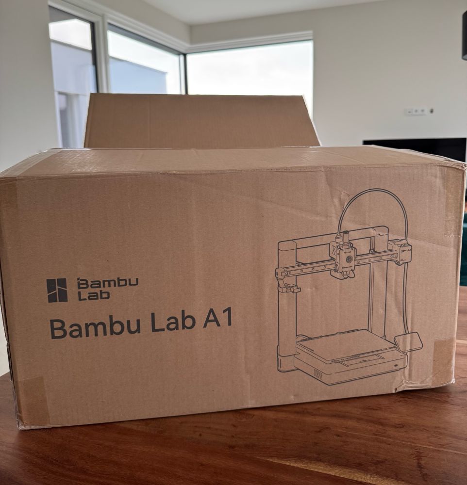 A bambulab A1 printer in its packaging 