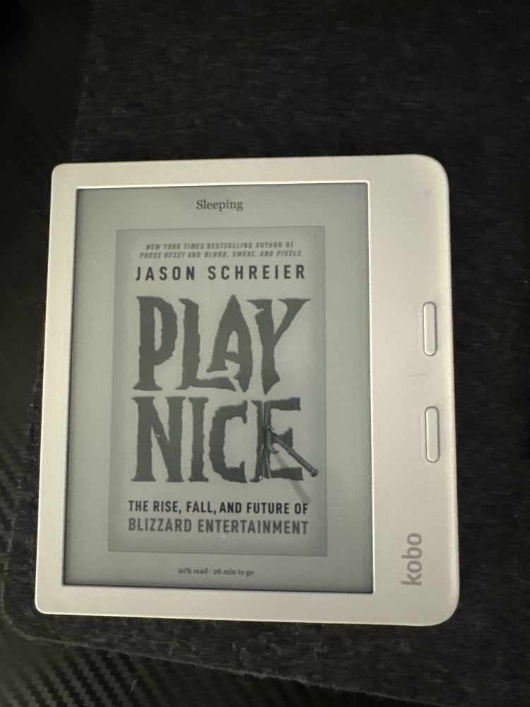 Ereader with the book Play Nice displayed