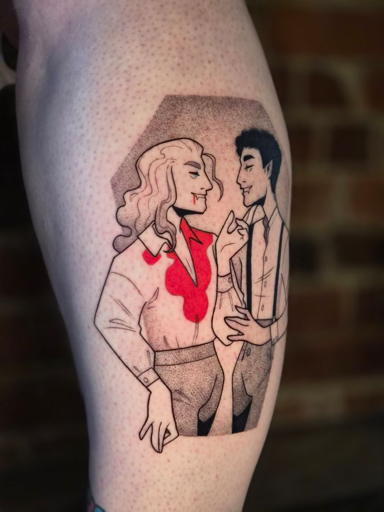 The same tattoo at a different angle, showing more of Lestat.